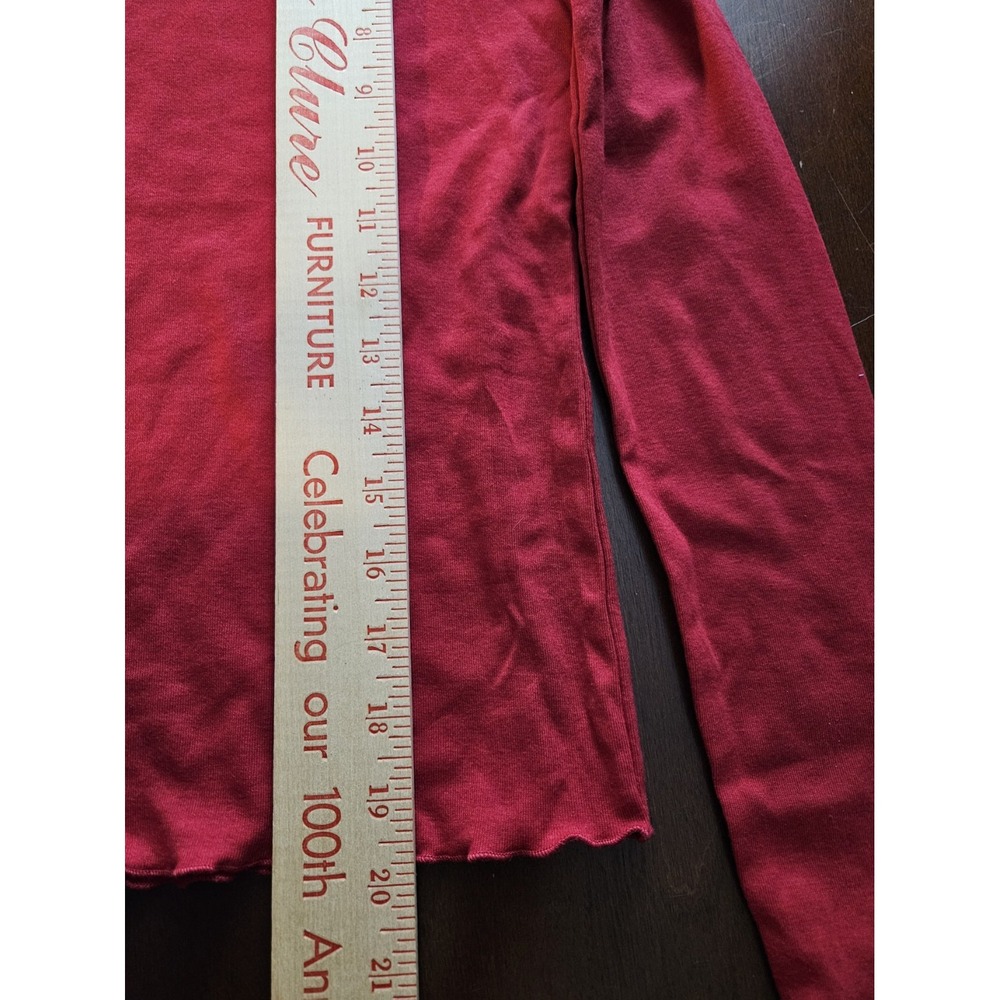 Art Class Girls Red Long Sleeve Cropped Top Lettuce Hem L 10/12 NWT - Picture 5 of 5